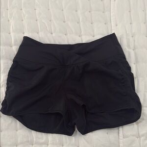 Lululemon Athletica Black Athletic Shorts with Curved Hem